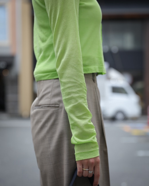 AURALEE オーラリー 24ss シアーカーディガン　ライムグリーン AURALEE オーラリー 21SS HEMP RIB KNIT BIG CARDIGAN ヘンプ