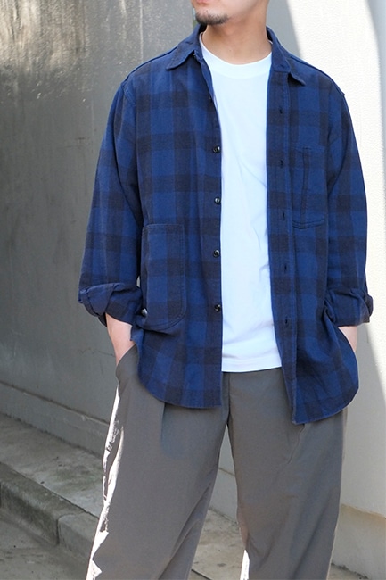 SASSAFRAS/ササフラス】Diggin Shirt - Cotton/Linen Check