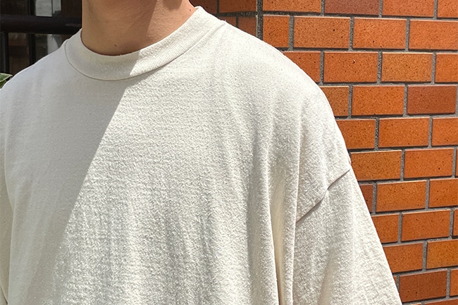 blurhms/ブラームス】Cotton Silk Nep Super Size Tee - Ivoryカラー