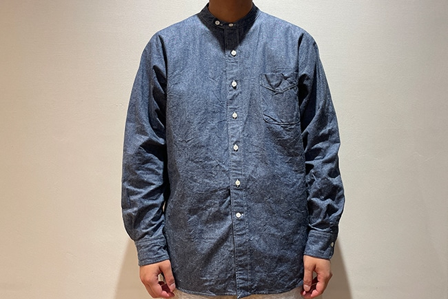 【美品】  SUNNY ELEMENT / サニーエレメント | タグ付き Park Shirt チンストラップ バンドカラー パーク シャツ OLIVE | M | オリーブ | メンズ