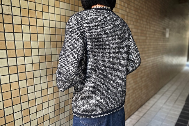 blurhms/ブラームス】W/Si Nep Tweed Collarless Jacket