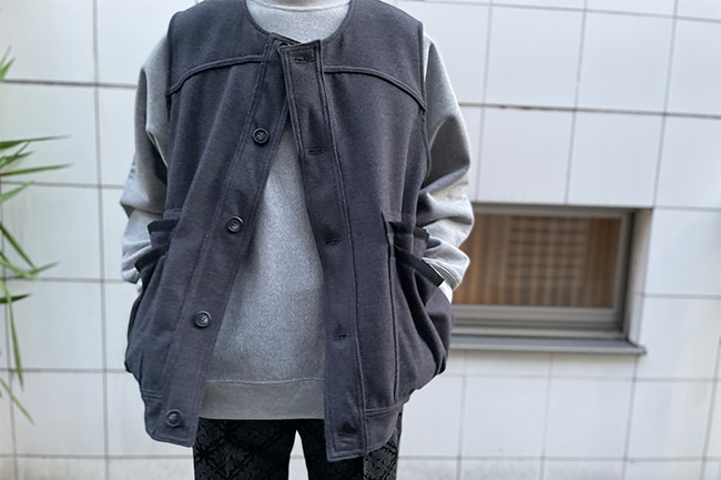 SASSAFRAS/ササフラス】Overgrown Hiker Vest-Polyester Melton