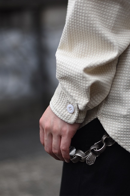 SASSAFRAS/ササフラス] / Digs Crew Half -Cotton Waffle-