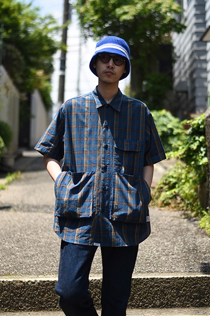 SASSAFRAS/ササフラス】Digs Crew Half 1/2 - Madras Check