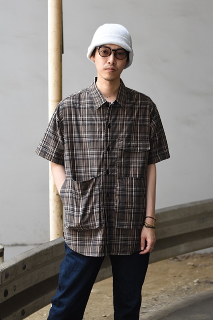 SASSAFRAS/ササフラス】Digs Crew Half 1/2 - Madras Check