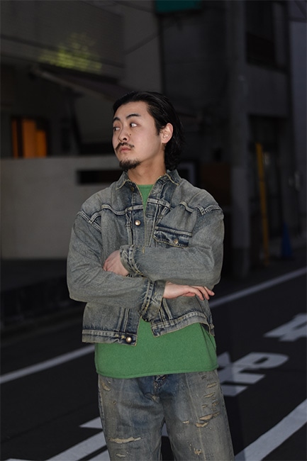 NEXUS Ⅶ/ネクサスセブン】Damaged 1st. JKT & Damaged Loose Denim Pants