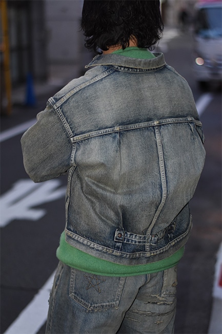 NEXUS Ⅶ/ネクサスセブン】Damaged 1st. JKT & Damaged Loose Denim Pants