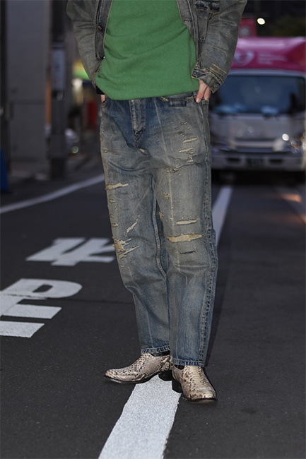 NEXUS Ⅶ/ネクサスセブン】Damaged 1st. JKT & Damaged Loose Denim Pants