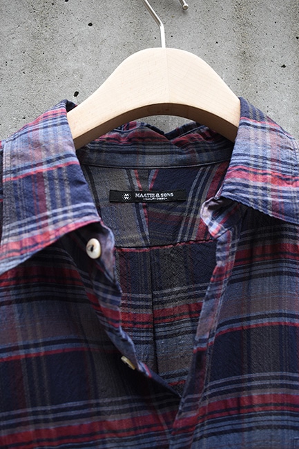 【激安通販 オンラインショップ】日用品 MAATEE&SONS/マーティーアンドサンズ】Work Madras Mix - Shirt トップス