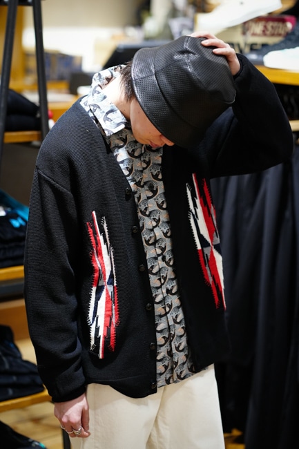 NEEDLES/ニードルズ V Neck Cardigan - Chimayo [Black]