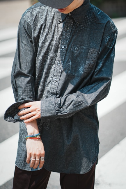 ENGINEERED GARMENTS / エンジニアドガーメンツ 19century BD Shirt - Pattern Block PT  [Black×Gray]