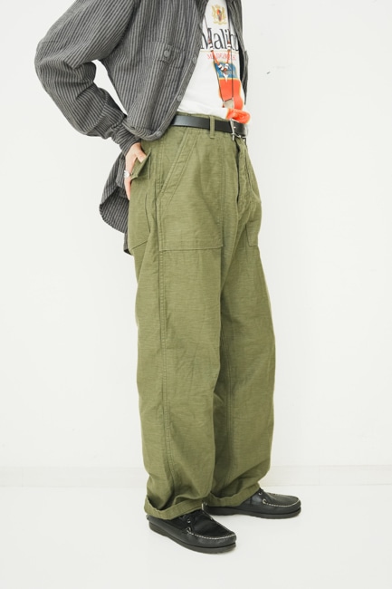 バイヤー厳選用品 orSlow/オアスロウ Olive] [Dark Pants Fatigue Fit Vintage パンツ