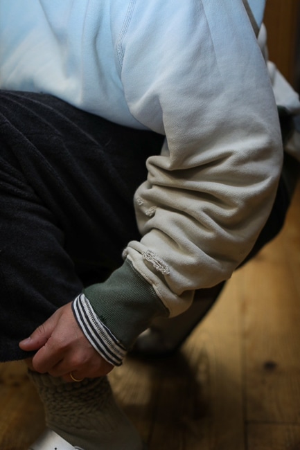 トップス NEEDLES 2-Tone Crew Neck Sweat NEEDLES [2-Tone Crew Neck Sweat Shirt -Cotton French Terry-]