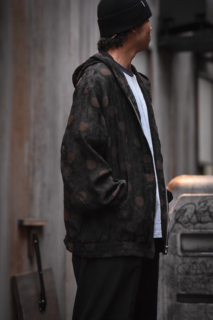 【Needles】Zipped Work Hoody Polka Dots パーカ すぐ届く NEEDLES [Zipped Work Hoody -Shrunken Jacquard / Polka Dots]