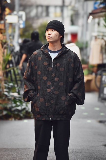 【Needles】Zipped Work Hoody Polka Dots パーカ すぐ届く NEEDLES [Zipped Work Hoody -Shrunken Jacquard / Polka Dots]