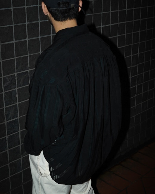 AiE/エーアイイー Painter Shirt - R/N Burnout Stripe [Black]