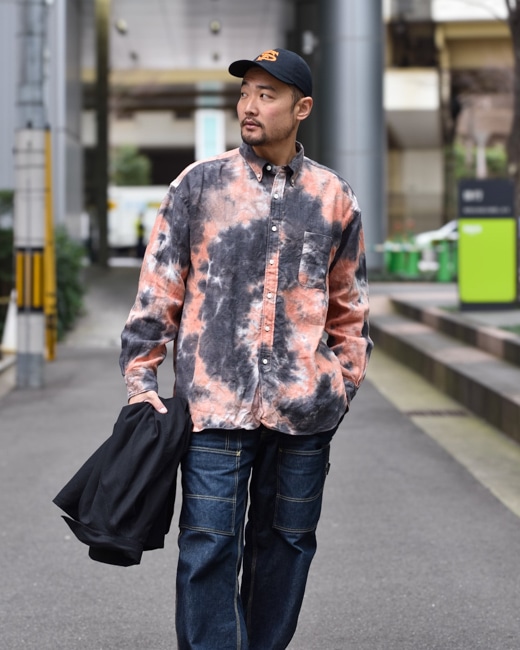 SUNNY ELEMENT/サニーエレメント Hike BD Shirt [Black Tie Dye]