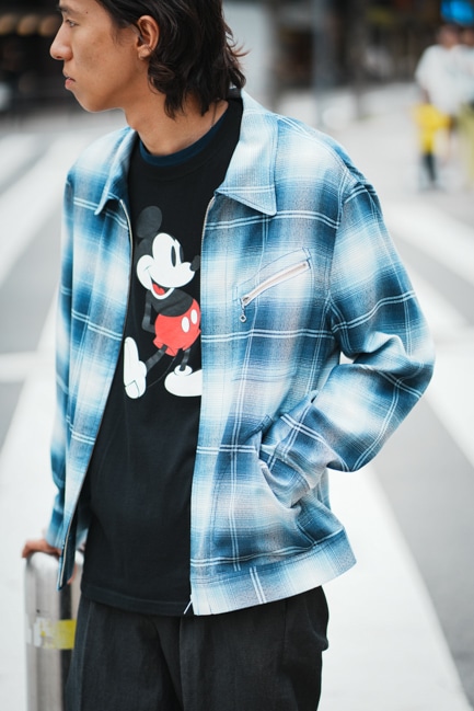 美品　SEVEN BY SEVEN 91-B TYPE CHECK JACKET 91-B TYPE CHECK JACKET Modal boucle check -BLUE- | IN ONLINE
