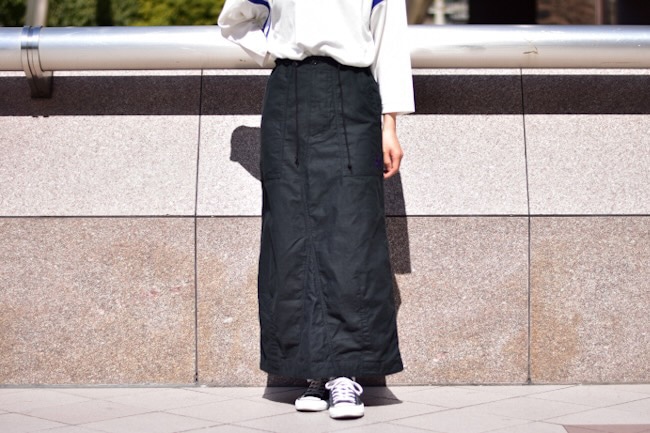 NEEDLES/ニードルズ String Fatigue Skirt-Back Sateen [White/Black]