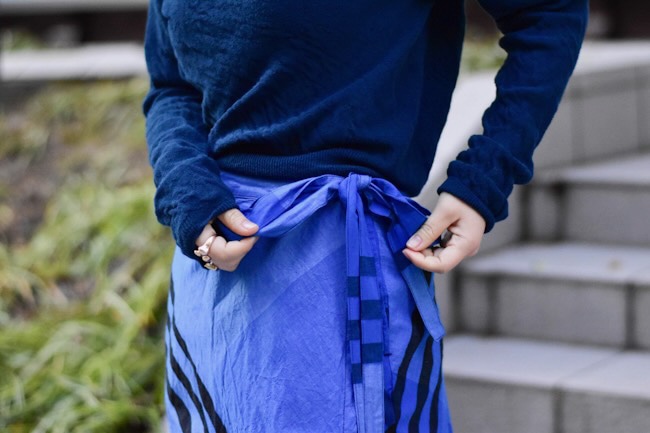 ENGINEERED GARMENTS/エンジニアド ガーメンツ Wrap Skirt [Blue 