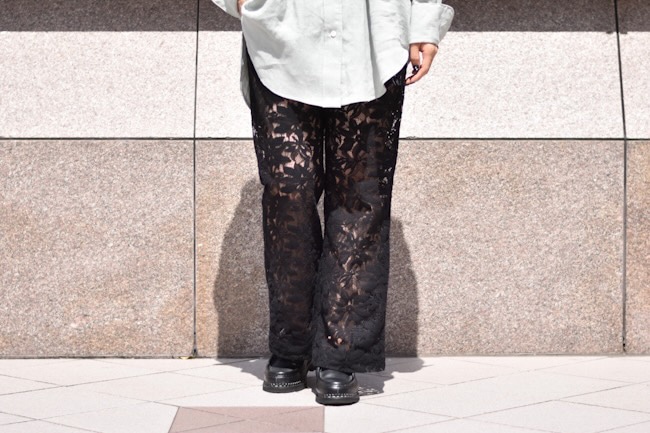 NEEDLES/ニードルズ String Boot Cut Pant-C/PE/R Lace Cloth/Flower