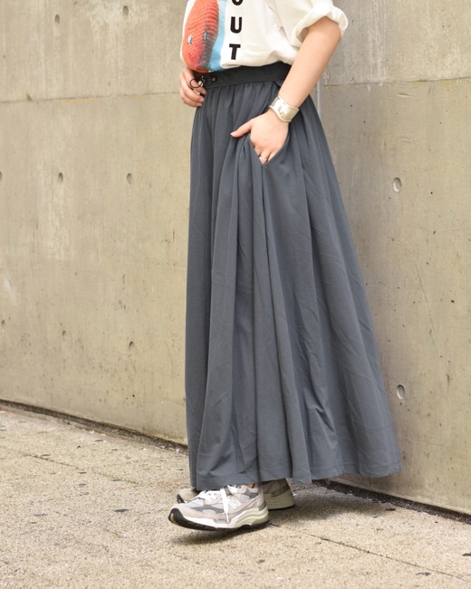 BATONER / バトナー Air Flare Skirt [Gray Blue/Black]