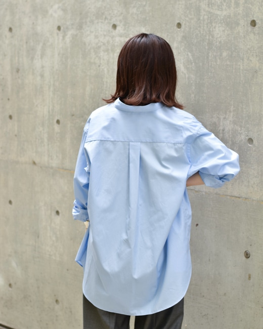 LOEFF/ロエフ Cotton Broad Band Collar Shirt [L.T.Blue]