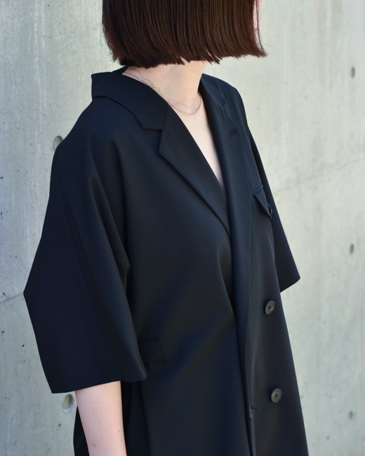 美品 ロエフ LOEFF 24AW ダブルブレストワンピース 0 ブラック 2024AW今季新作 / LOEFF / ダブルブレスト ワンピース